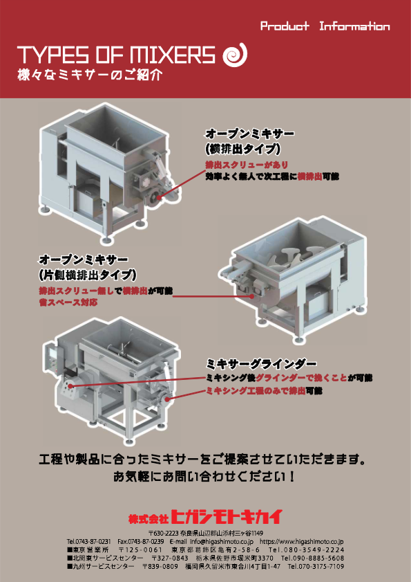 資料（ミキサーラインナップ）
