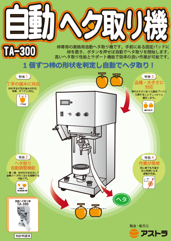 カタログ（自動ヘタ取り機TA-300）　