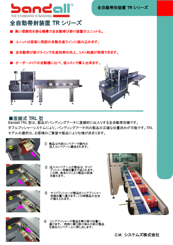 Bandall自動機TRシリーズ