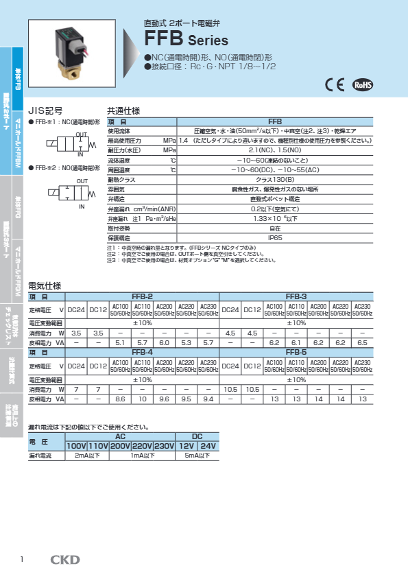 カタログ（直動式2・3ポート電磁弁 マルチフィット®  FFB・FFG）