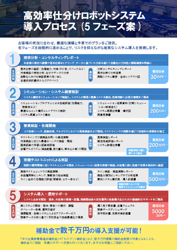 高効率仕分けロボットシステム導入プロセス