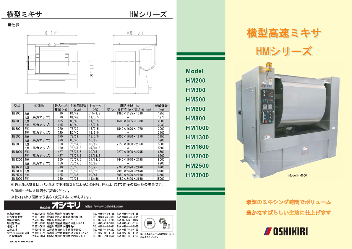 カタログ（横型高速ミキサ HMシリーズ）