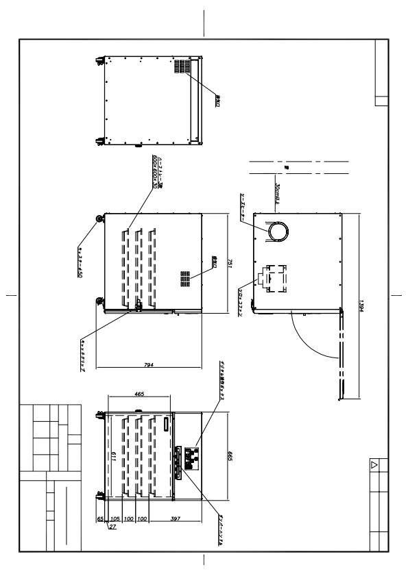 外観寸法図（電気乾燥機 E-3H）