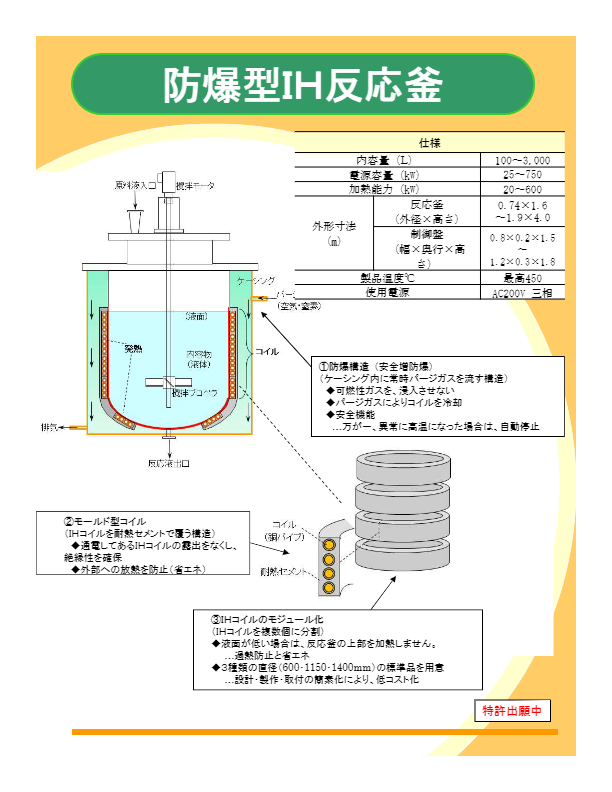 カタログ（防爆型IH反応釜）