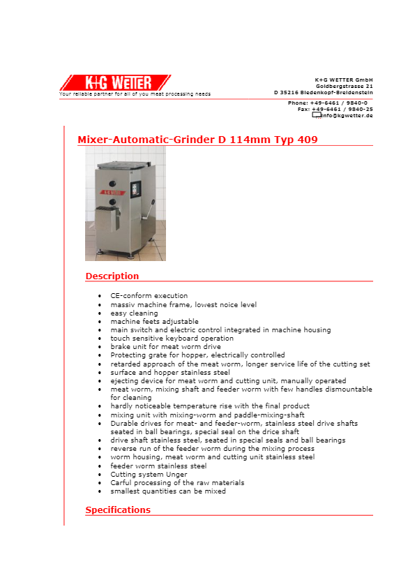 カタログ（グラインダー Mixer-Automatic-D114）