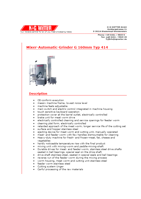 カタログ（グラインダー Mixer-Automatic-G160／G160L／U200／U200L）