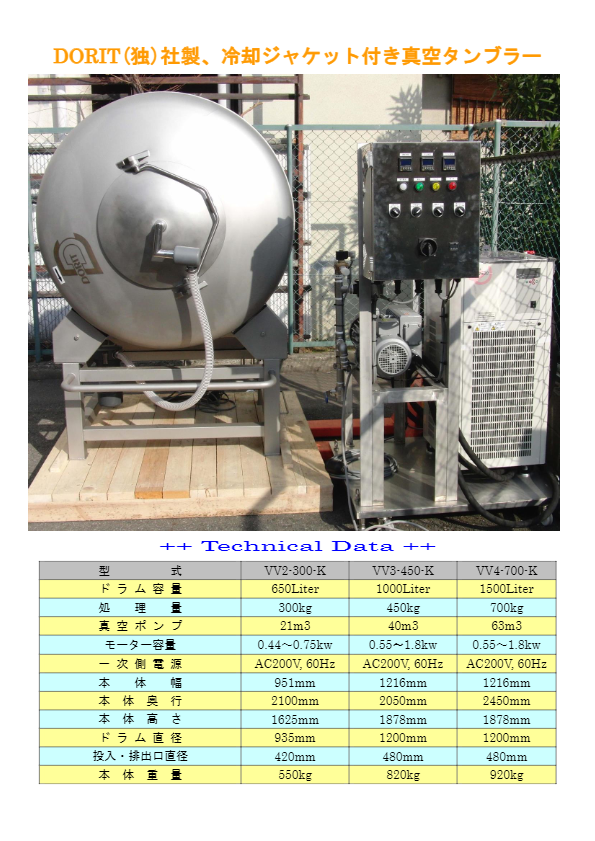 カタログ（タンブラー VV-2-300-K, VV-3-450-K, VV-4-700-K）