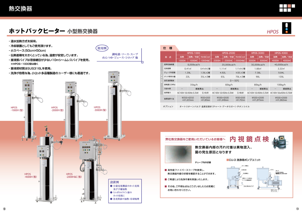 カタログ（ホットパックヒーター 小型交換器）