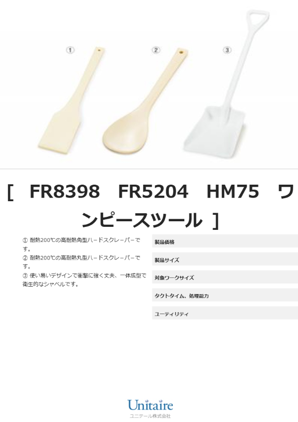 FR8398　FR5204　HM75　ワンピースツール