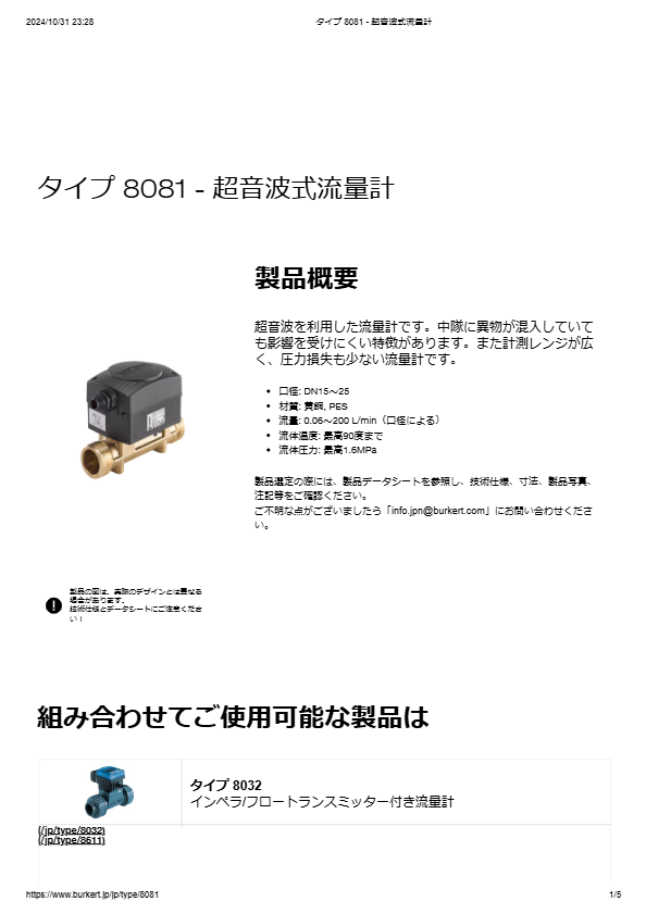 Type8081 超音波式流量計