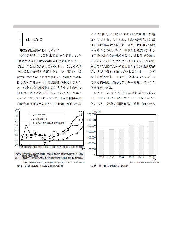 食品製造業IoT化の流れ