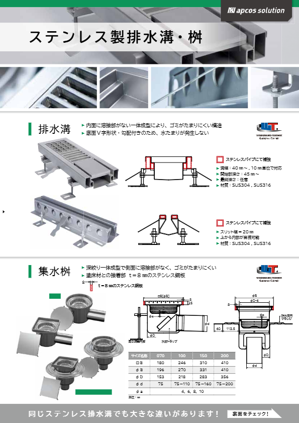 カタログ（ステンレス製排水溝・桝）