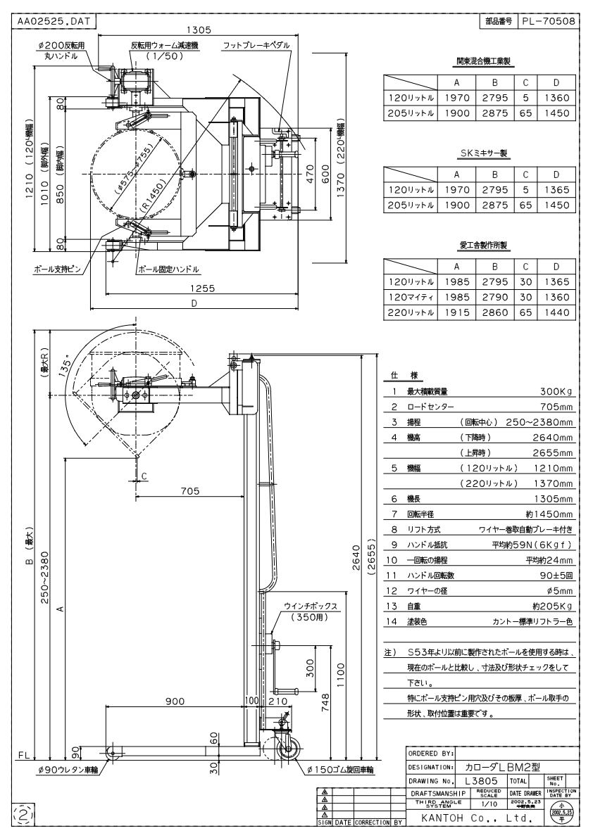 図面・仕様（カローダＬＢＭ２）