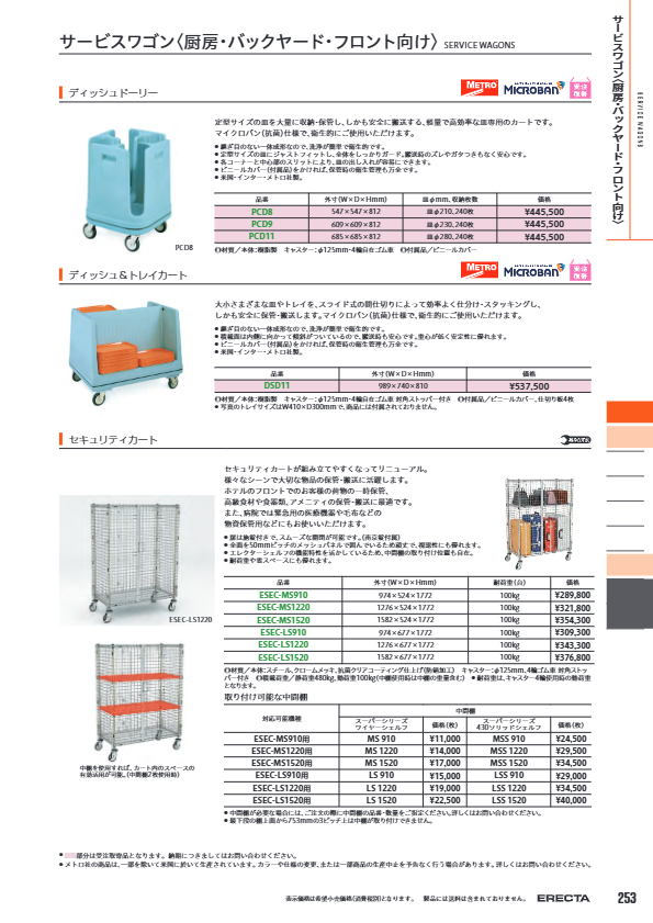 サービスワゴン（厨房内、バックヤード、フロント向け）