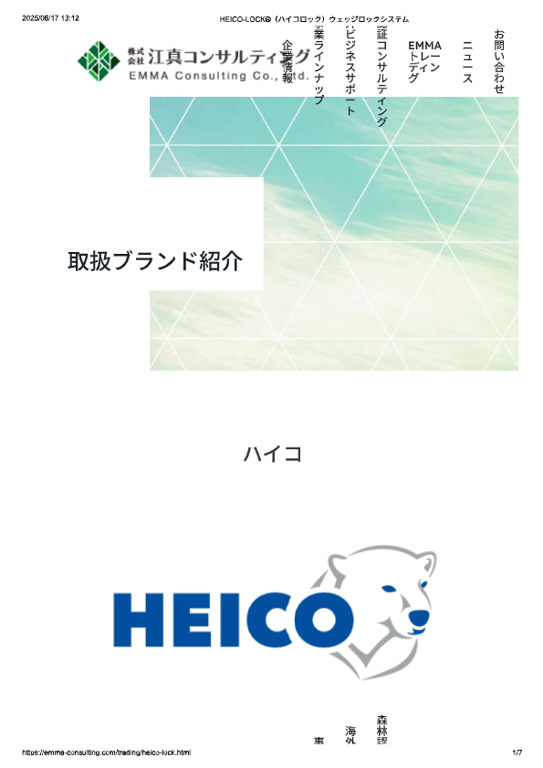 カタログ（ウェッジロックワッシャー）