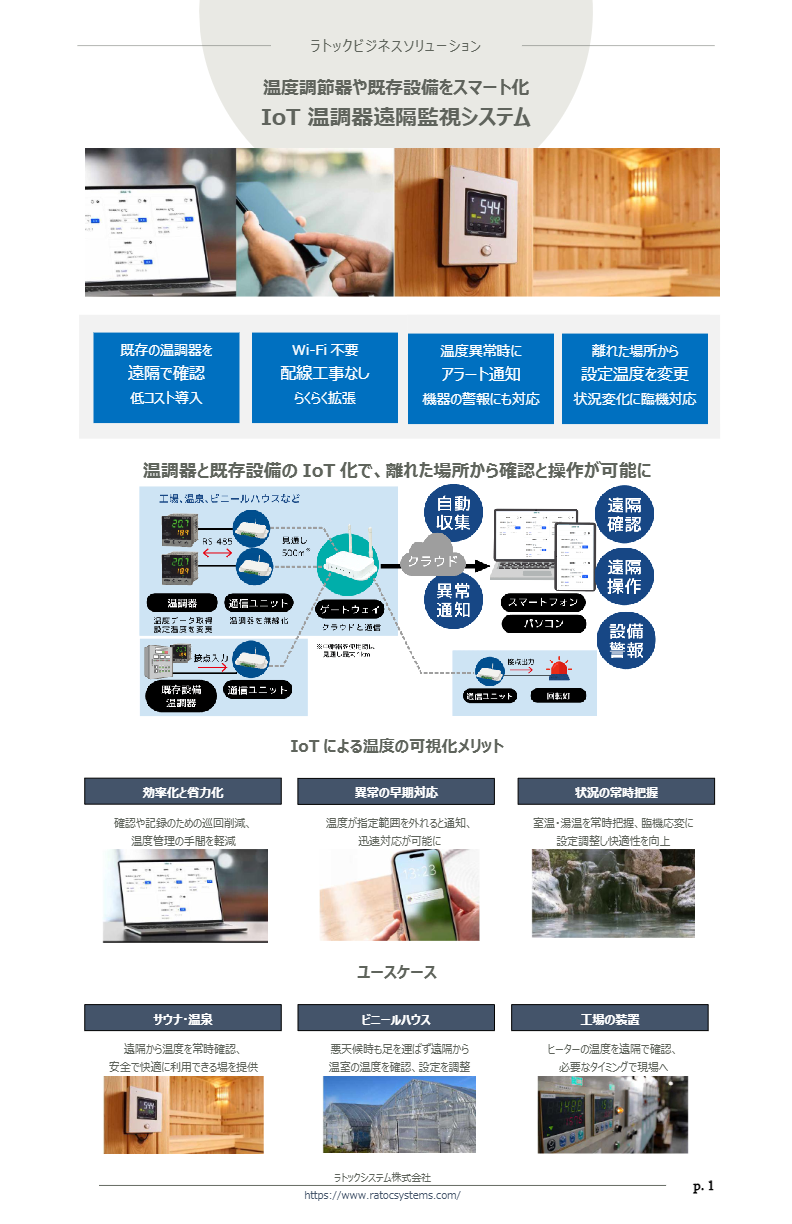 カタログ（IoT温調器遠隔監視システム）