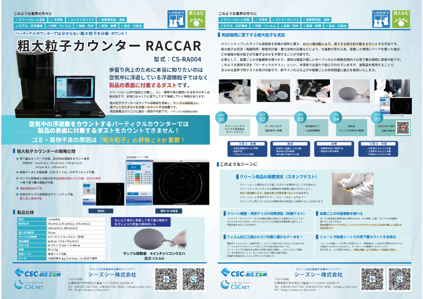 カタログ（粗大粒子カウンターRACCAR）